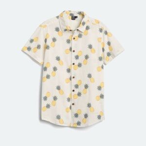 Off-white button down with pineapples
